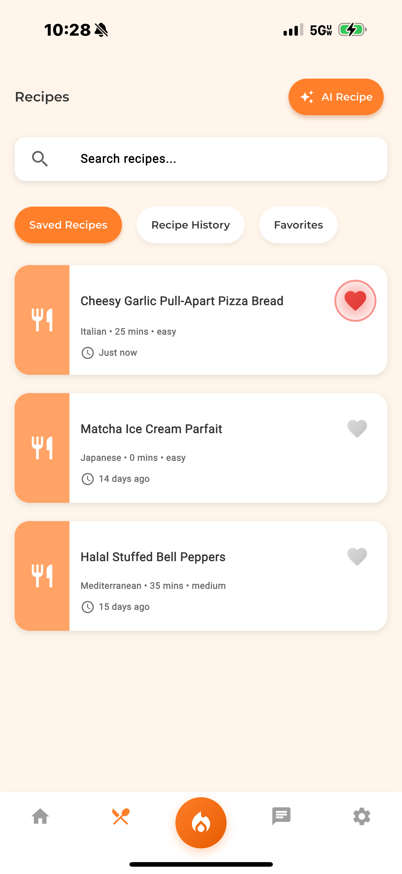 Recipe View Mockup